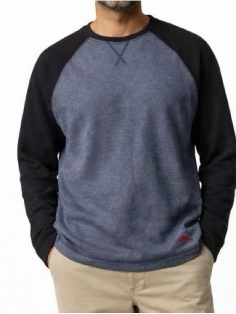 Tommy Bahama Men's XL Blue Heathered Raglan Crewneck Sweatshirt